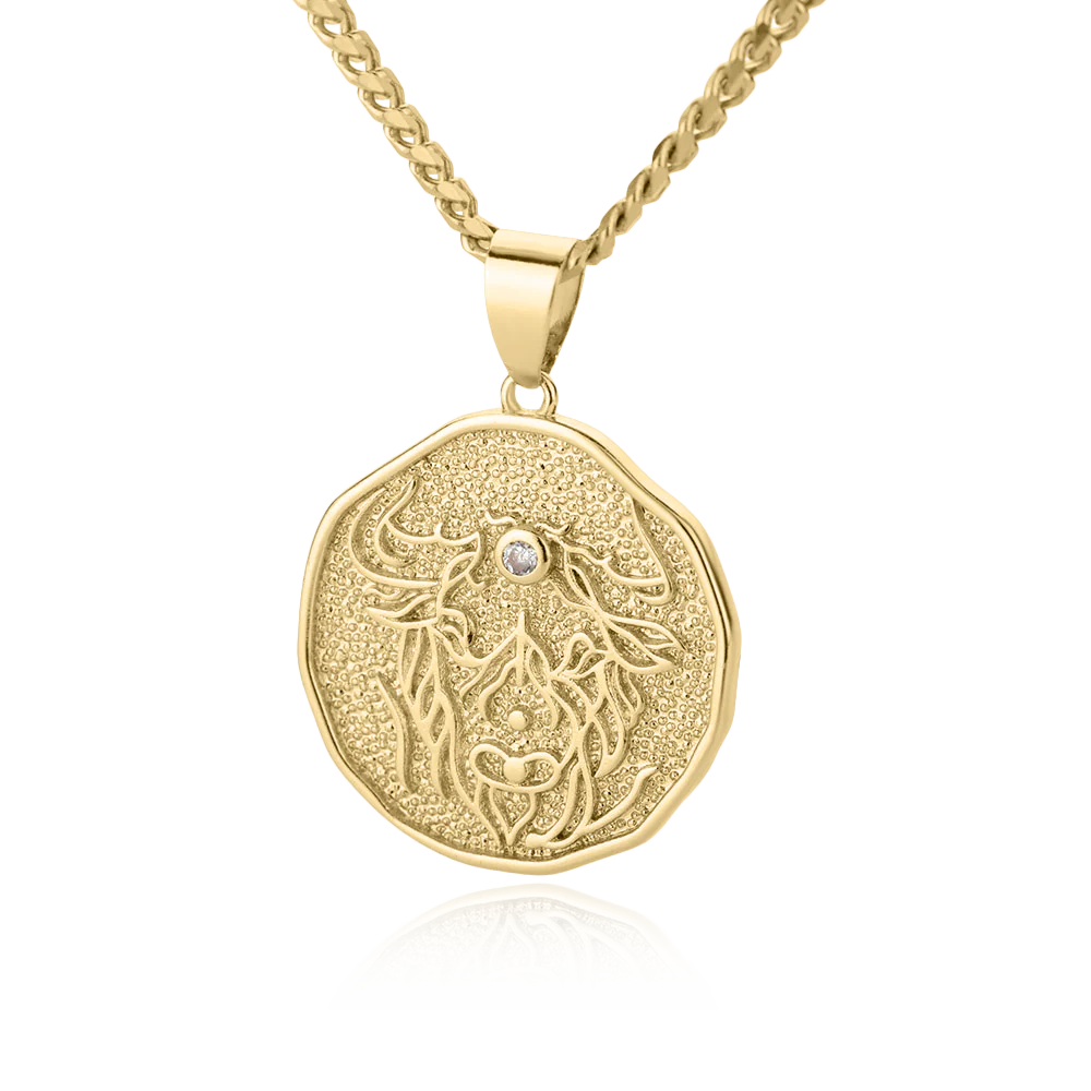 Astrological Sign Coin Pendant Necklace