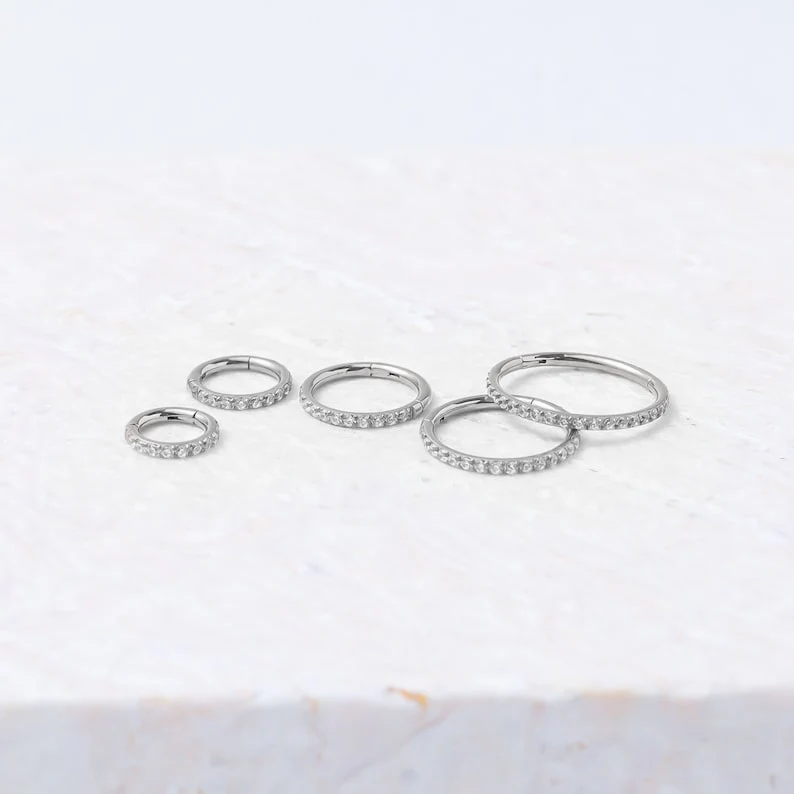 Eternity Crystal Cartilage Hoop Earrings | 16g