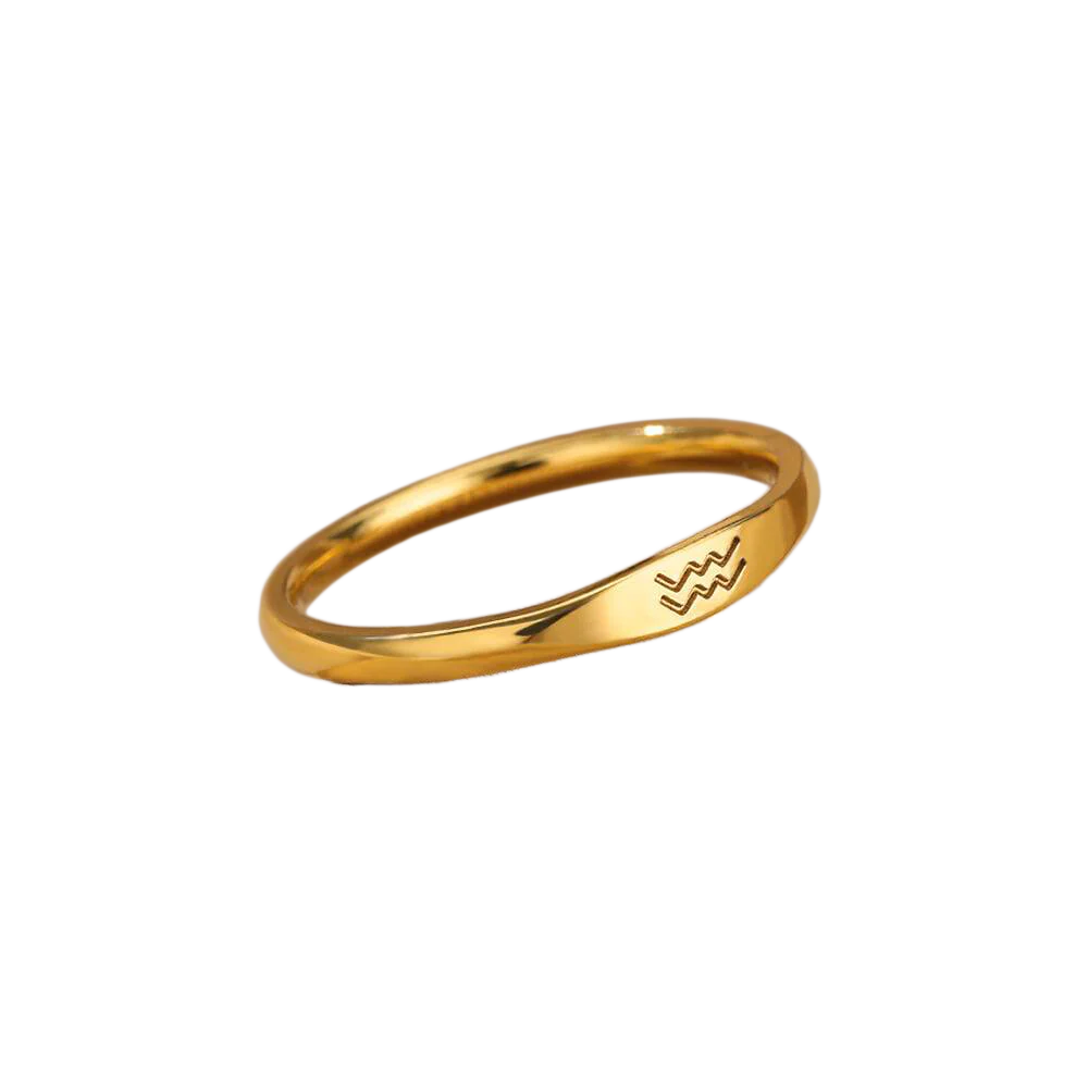Minimalist Zodiac Stacking Band