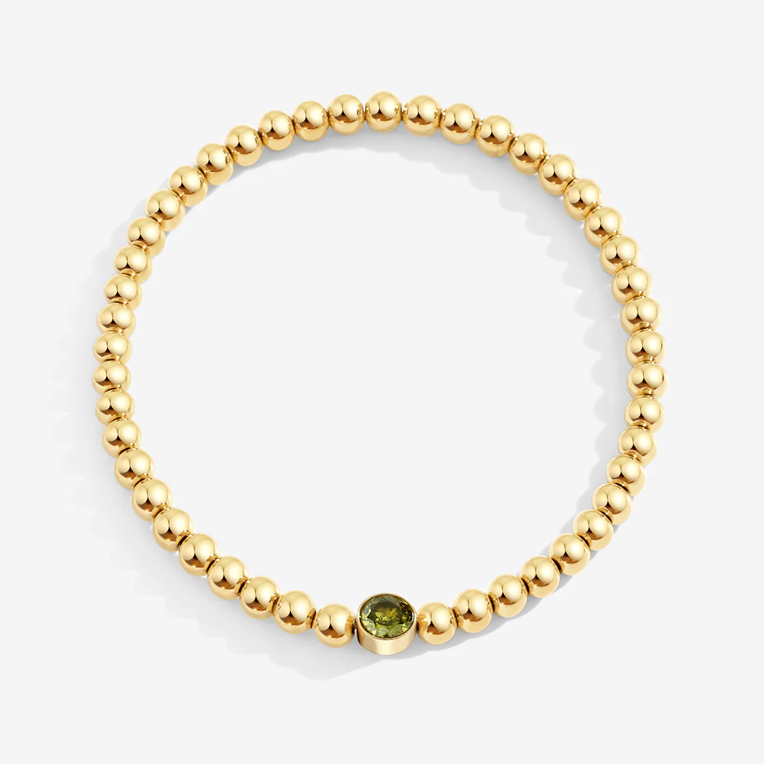 Gold Beaded Bubble Birthstone Bracelet
