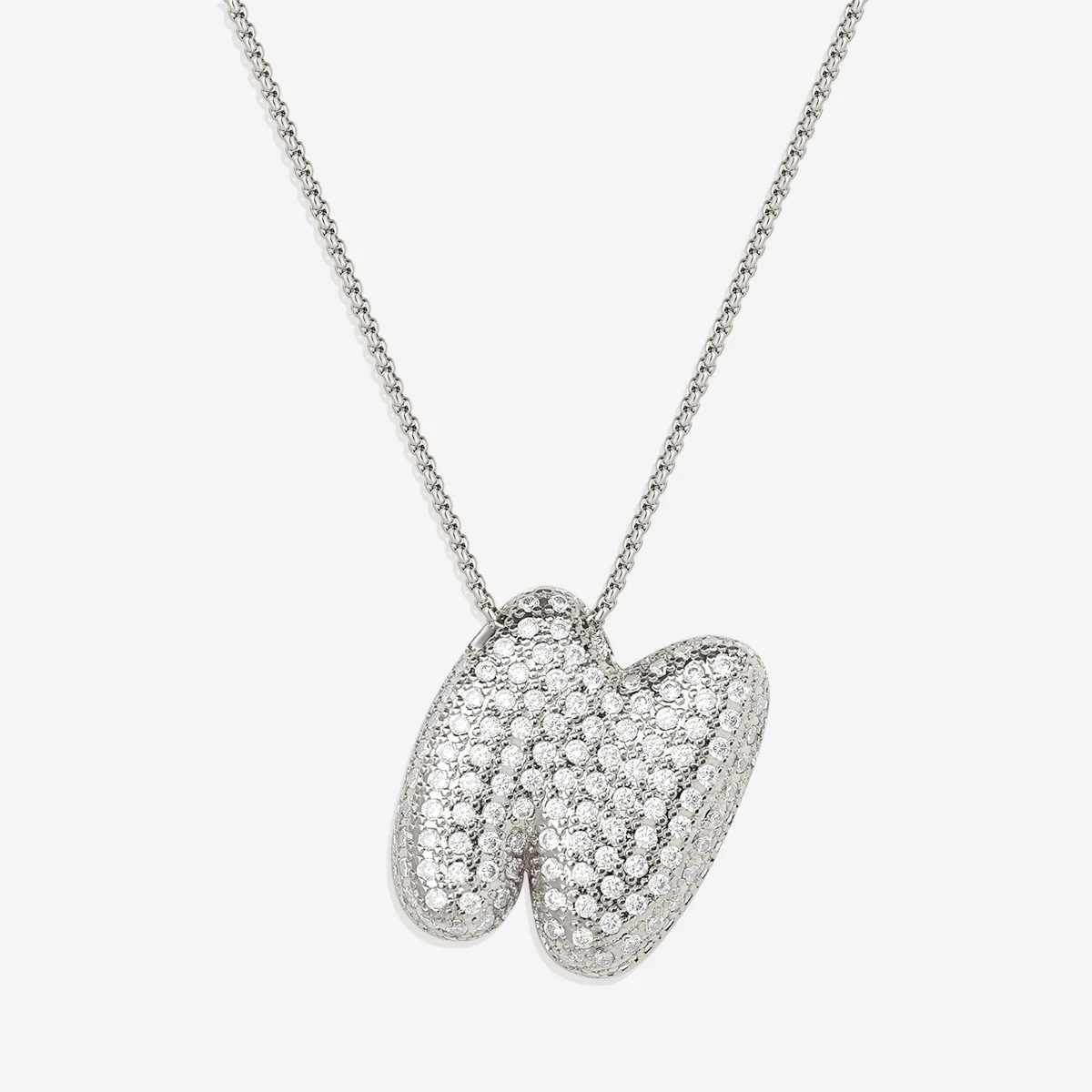 Pave Bubble Initial Necklace
