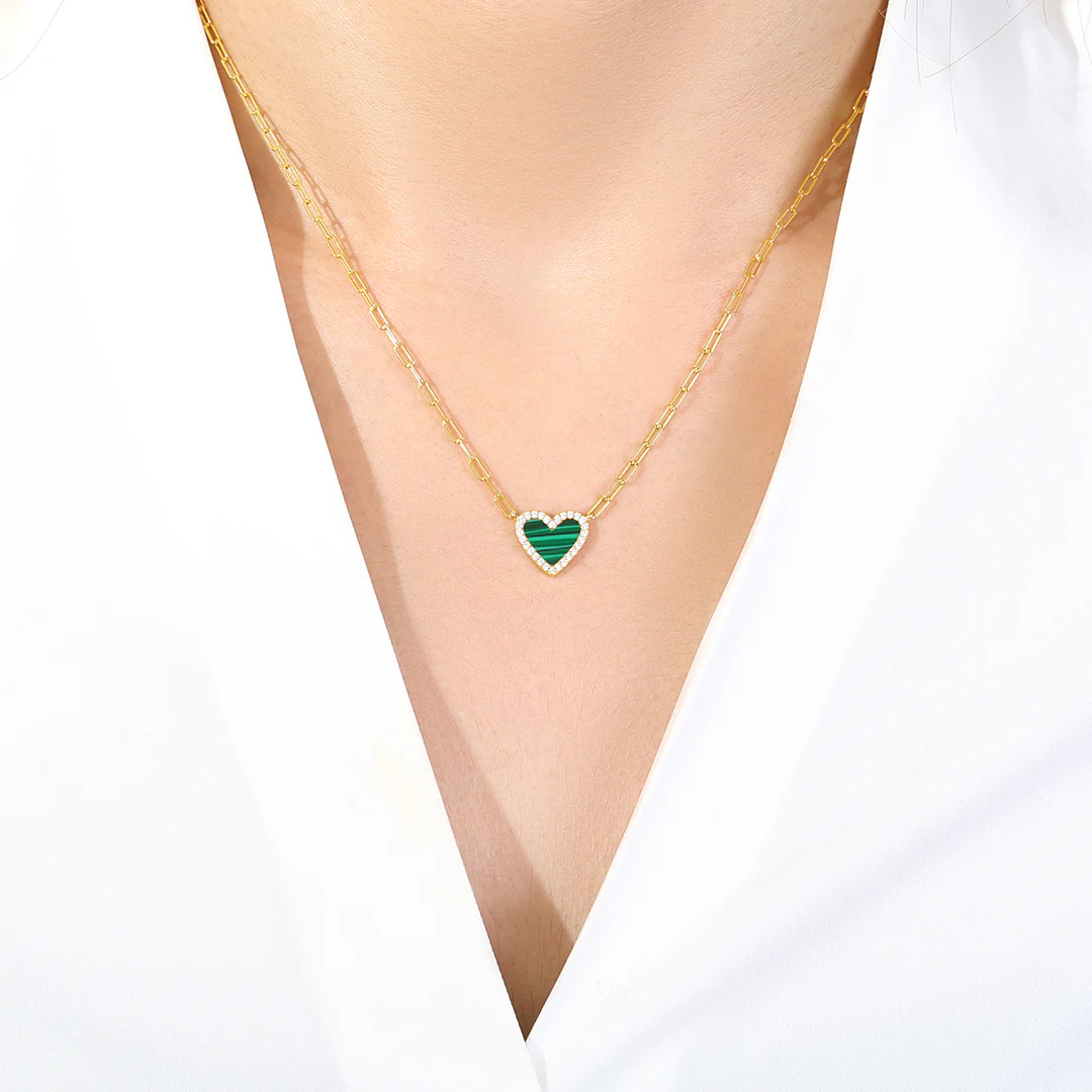 Dainty Heart Paperclip Necklace