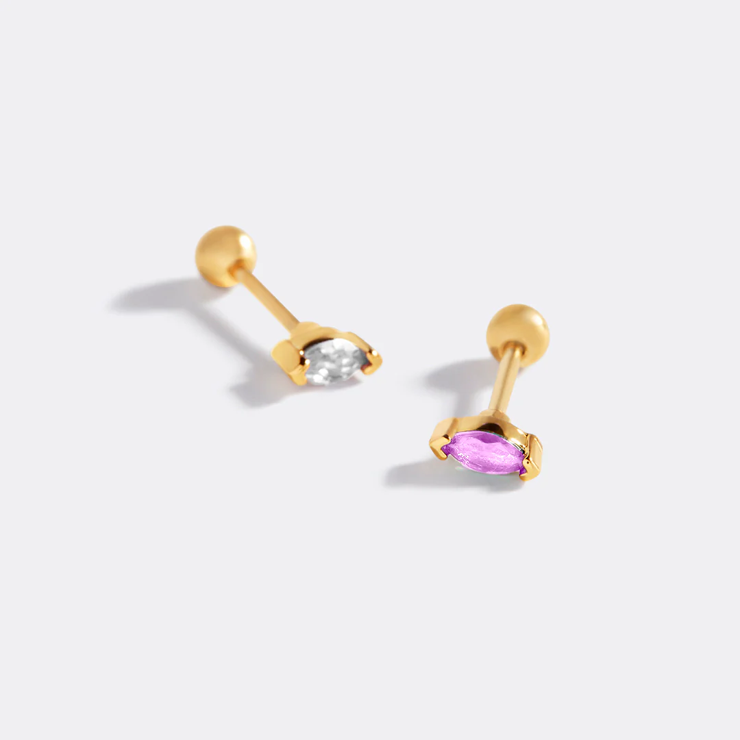 Marquis Gemstone Sleeper Stud Earrings