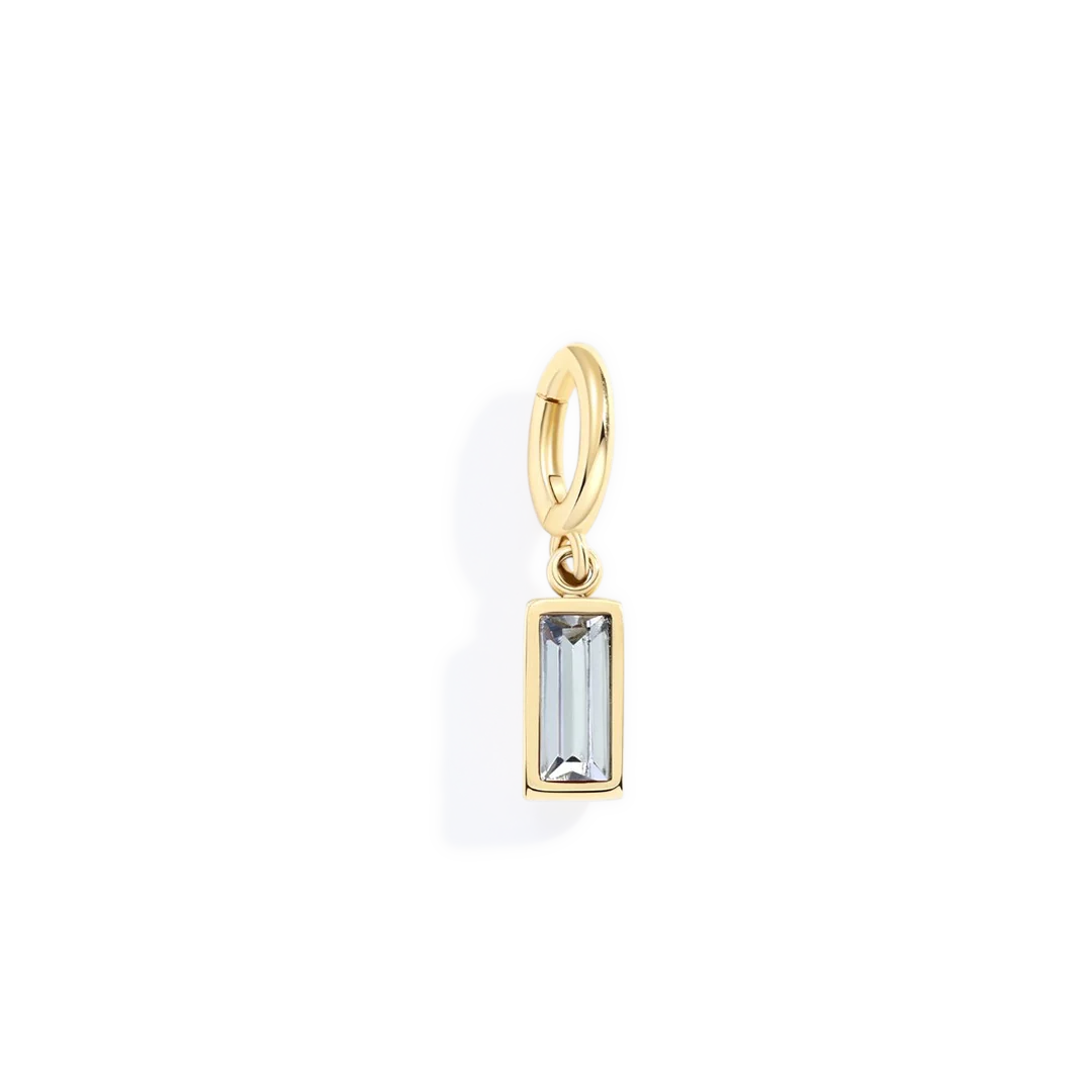 Dainty Baguette Birthstone Charm