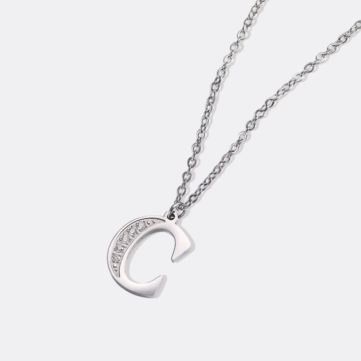 Crystal Accent Letter Satellite Necklace