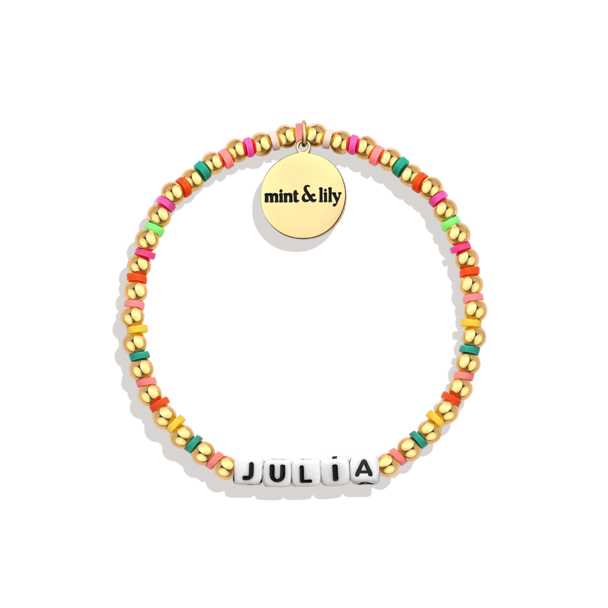 Custom Waterproof Gold Rainbow Beaded Friendship Bracelet