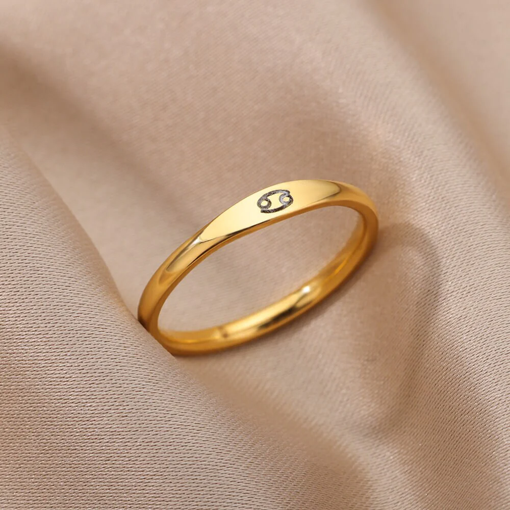 Minimalist Zodiac Stacking Band