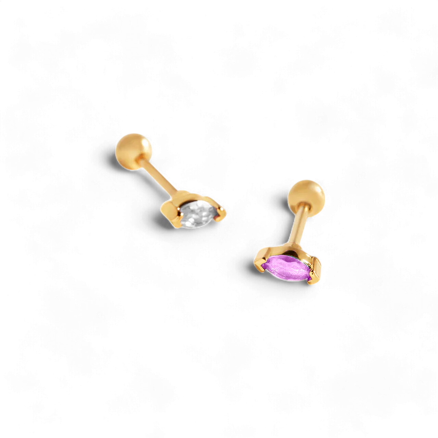 Marquis Gemstone Sleeper Stud Earrings