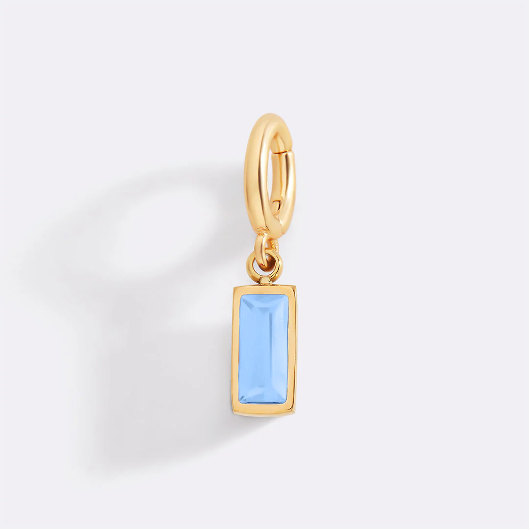 Dainty Baguette Birthstone Charm