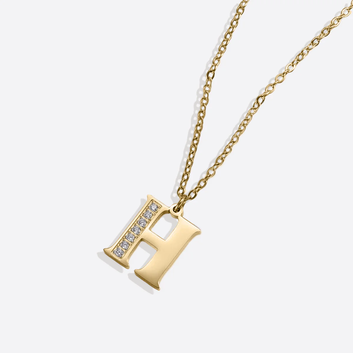 Crystal Accent Letter Satellite Necklace