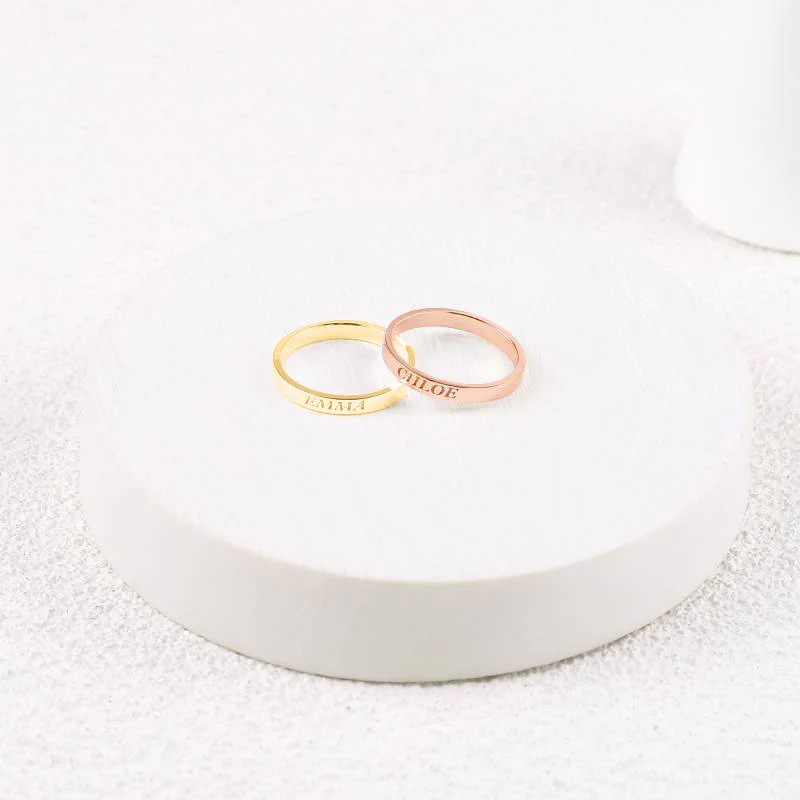 Dainty Personalized 2mm Stacking Ring