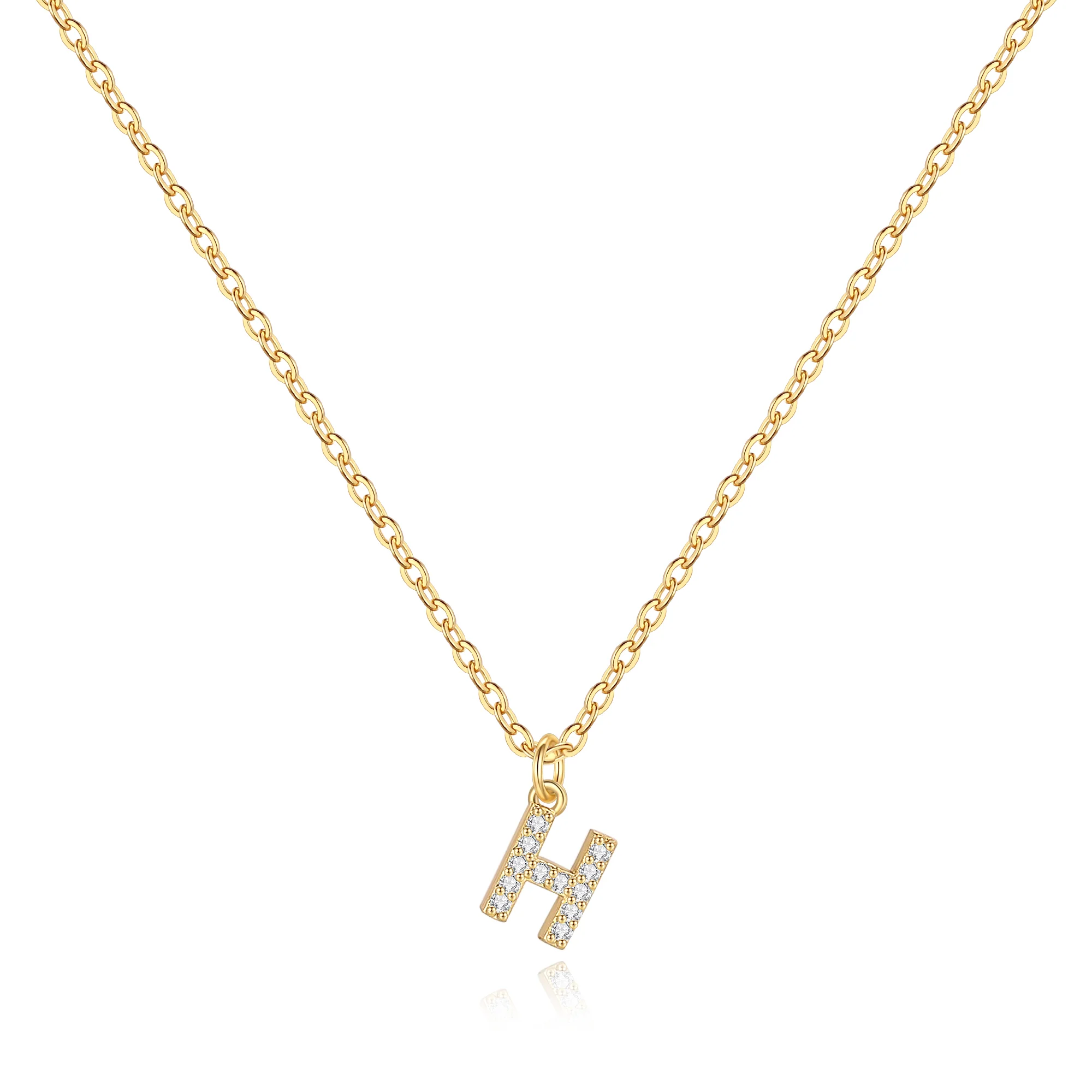 Pavé Uppercase Initial Necklace