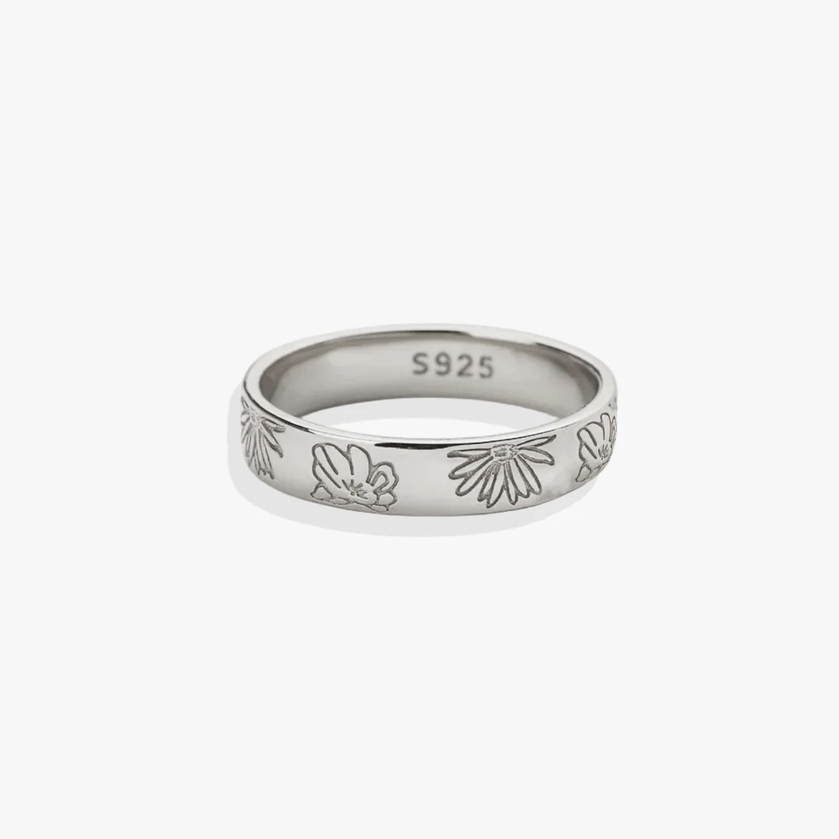 Personalized Stamped Flower Ring