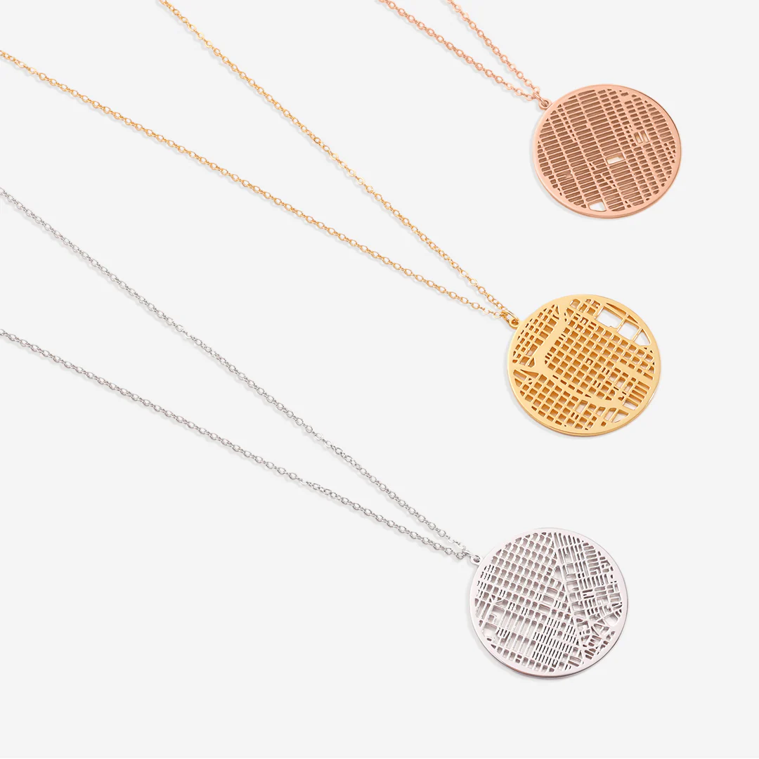 Custom Map Pendant Necklace