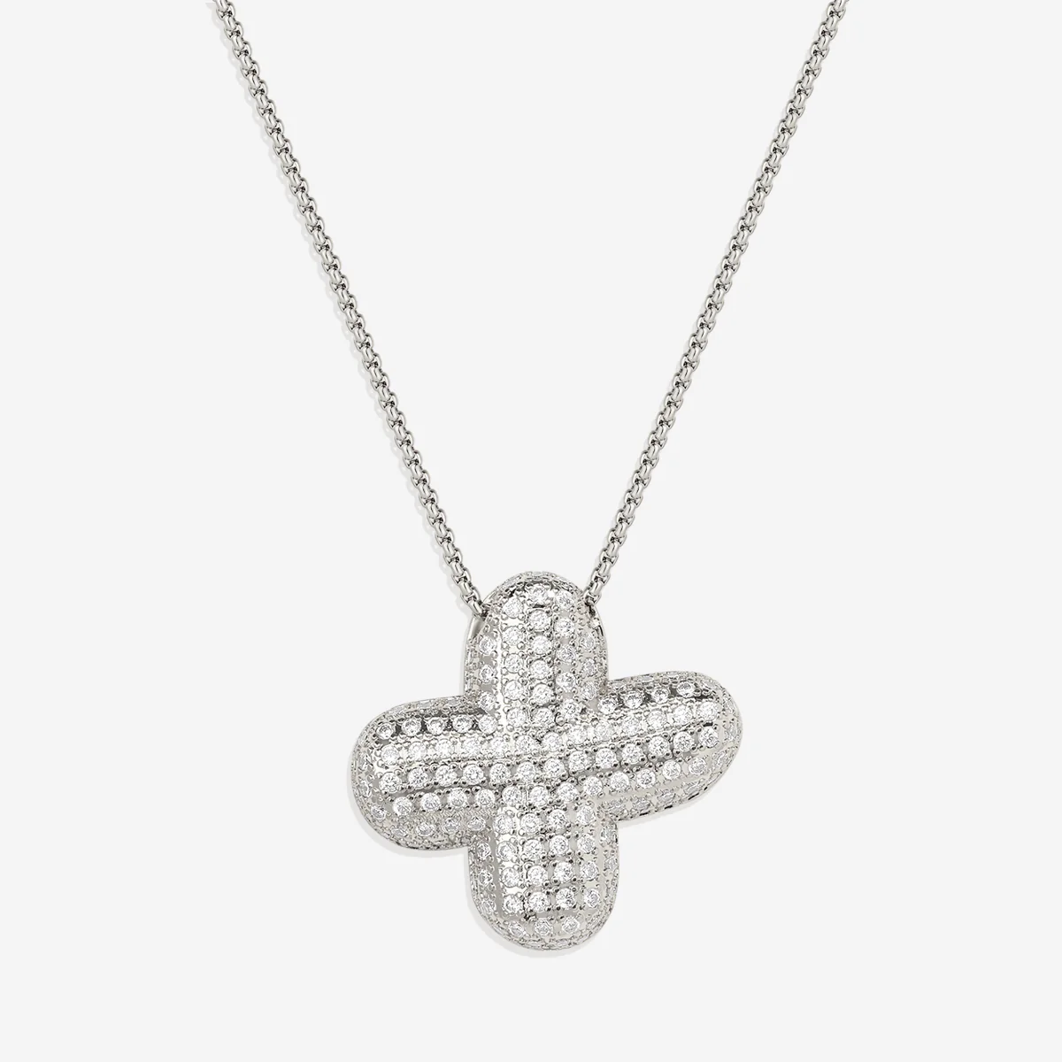 Pave Bubble Initial Necklace