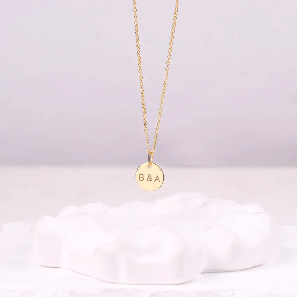 Love Disc Initial Necklace