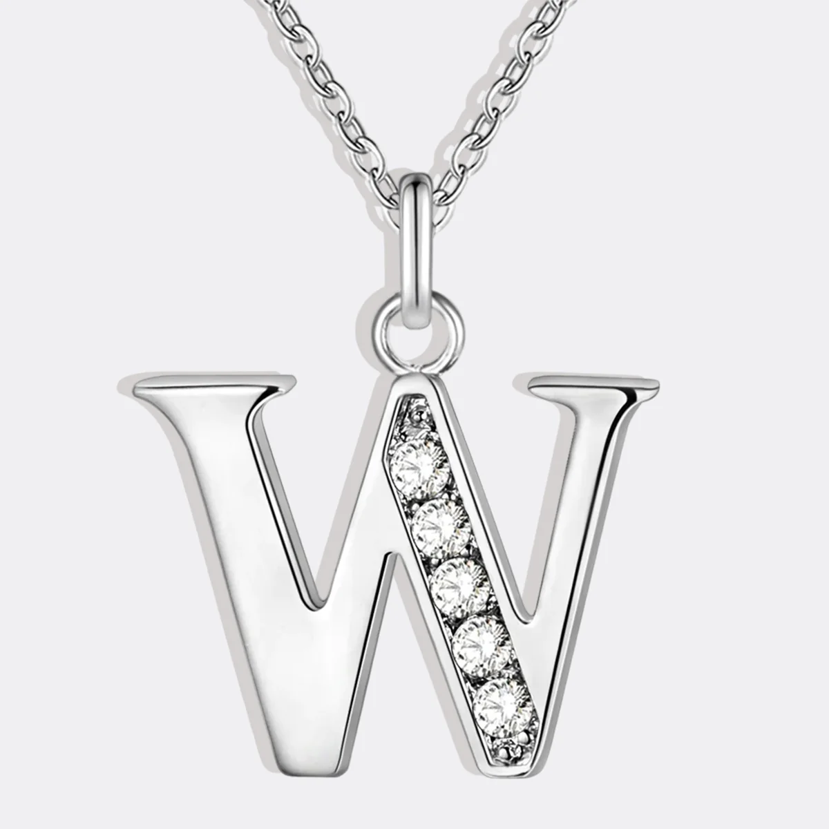 Crystal Accent Letter Satellite Necklace