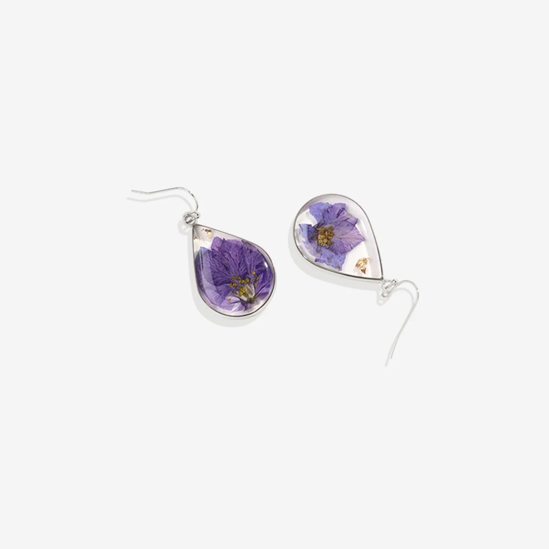 Pressed Birth Flower Earrings