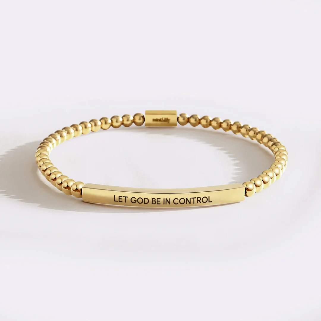 Let God Be In Control Beaded Inspire Bracelet