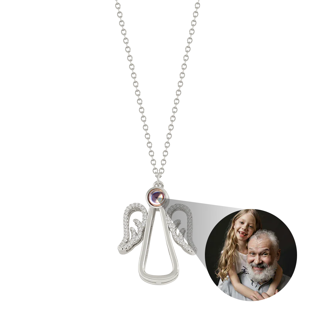 Personalized Angel Photo Charm Necklace