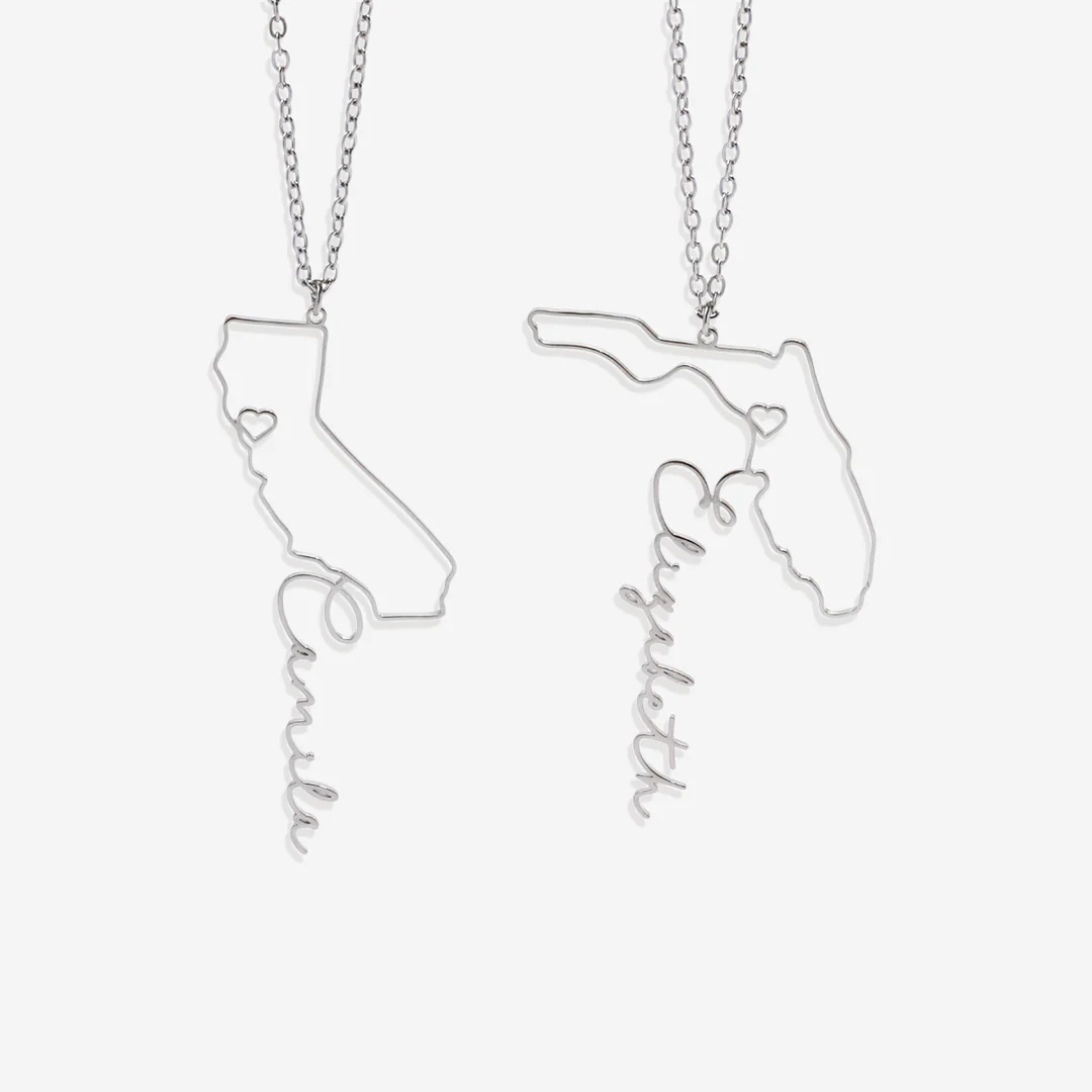 Home State Name Necklace