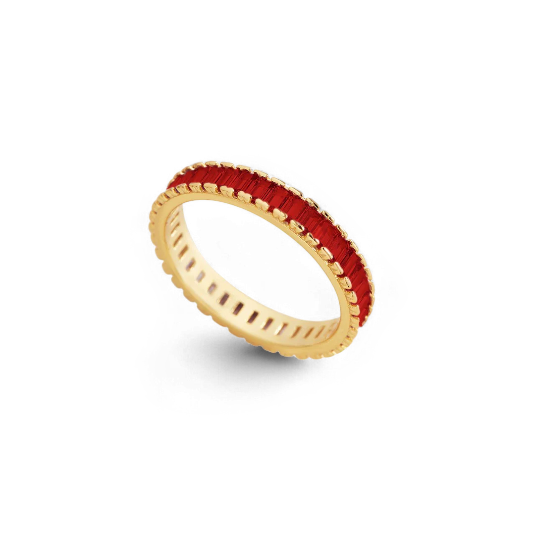 Baguette Birthstone Eternity Band