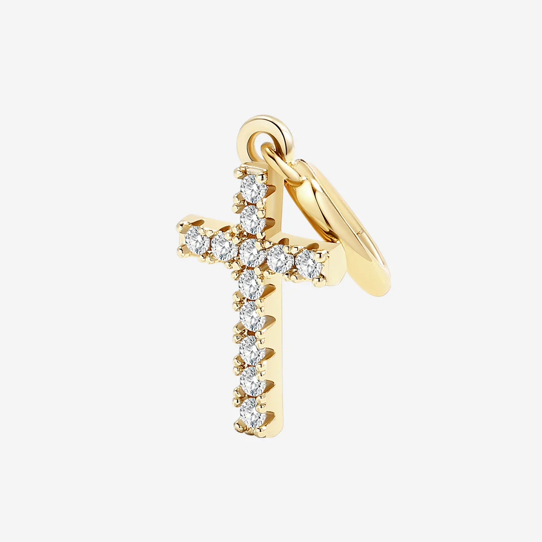 Pave Cross Charm