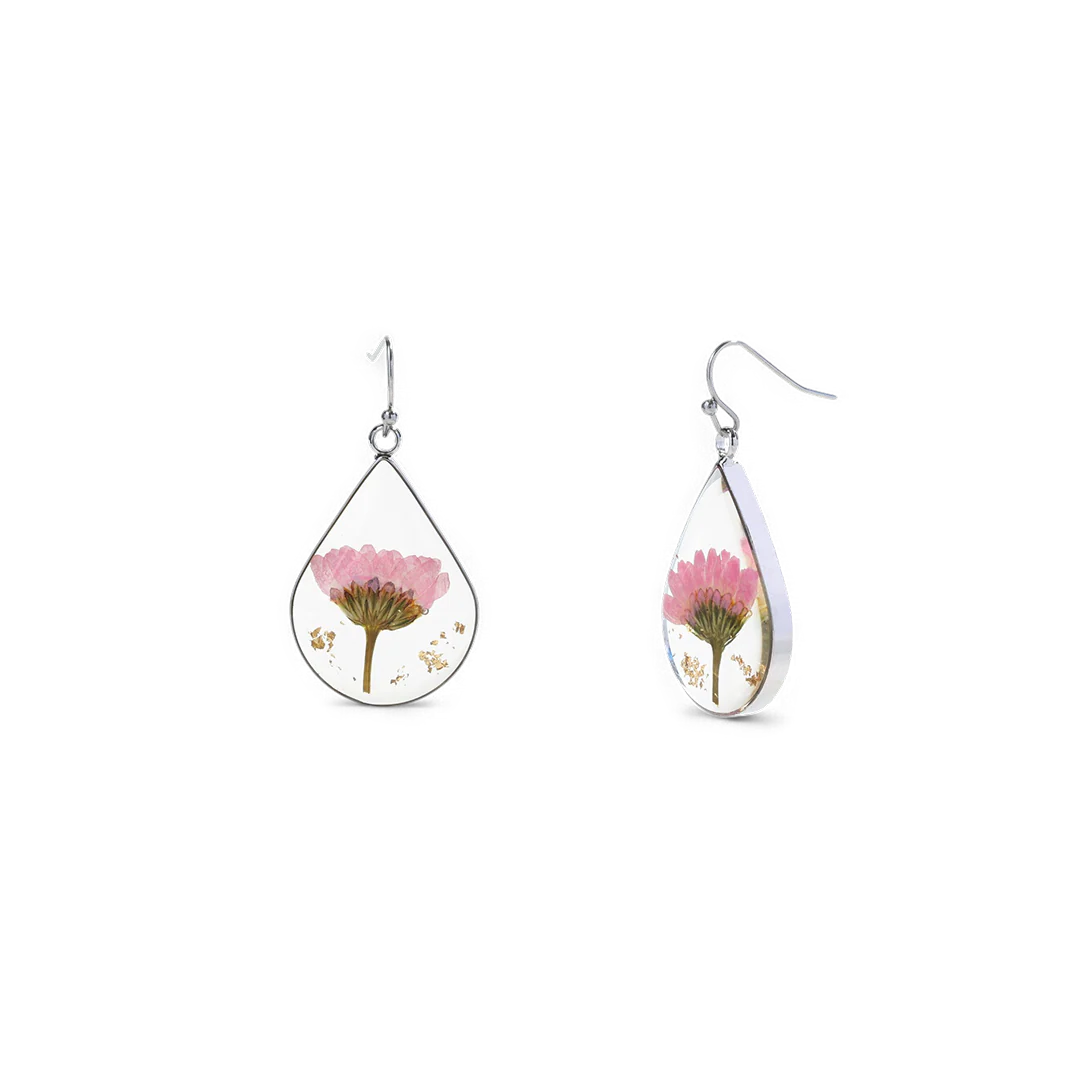 Pressed Birth Flower Earrings