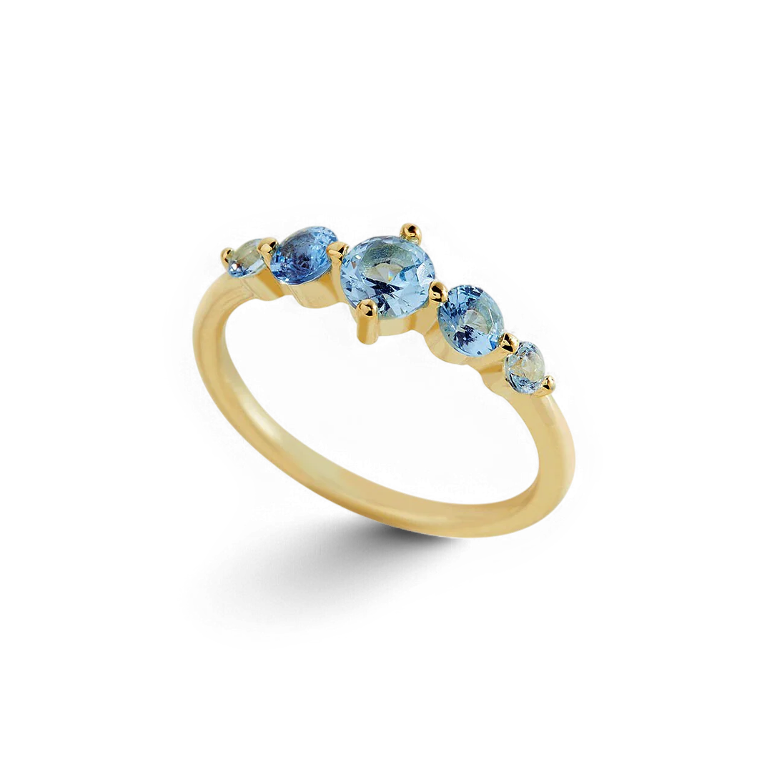 Five Stone Statement Birthstone Ring