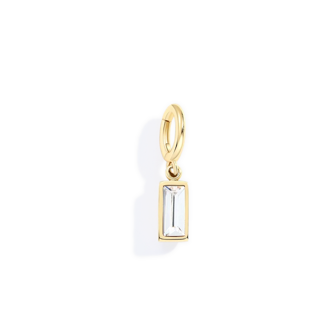 Dainty Baguette Birthstone Charm