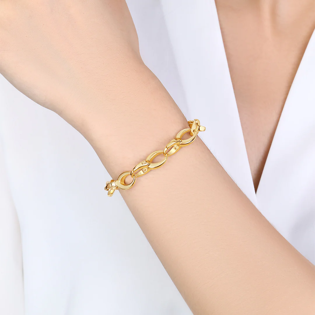 Bold Cable Link Charm Bracelet