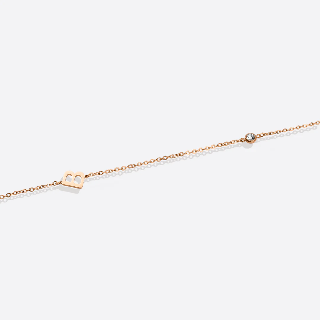 Initial Necklace with Diamond Accent