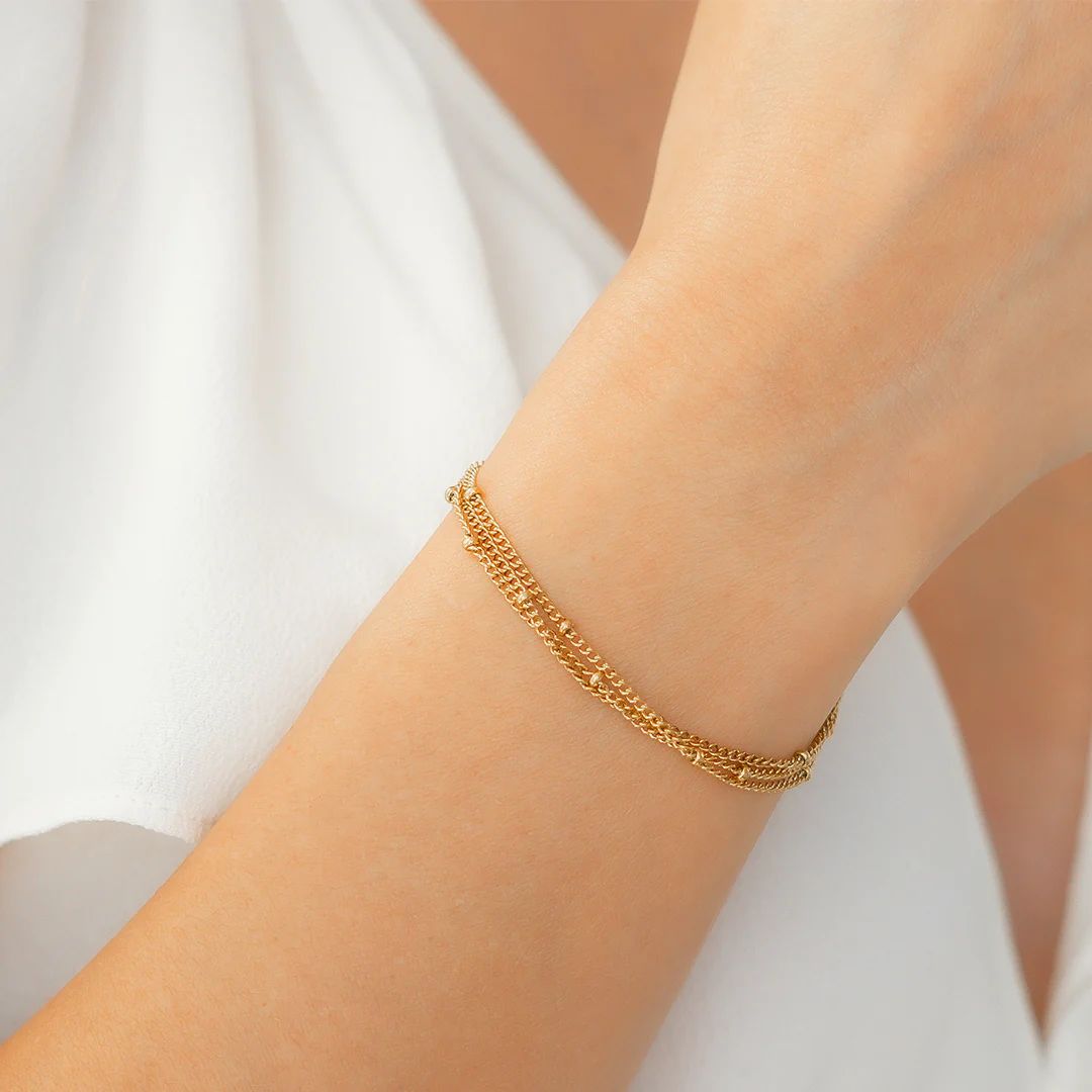Triple Layer Satellite Chain Bracelet
