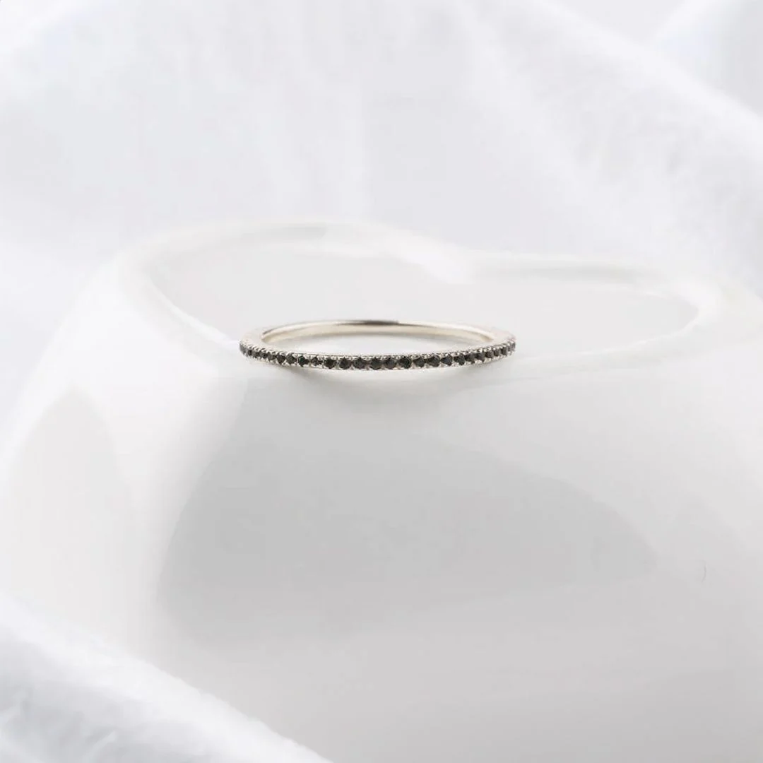 Black Diamond Eternity Stacking Ring