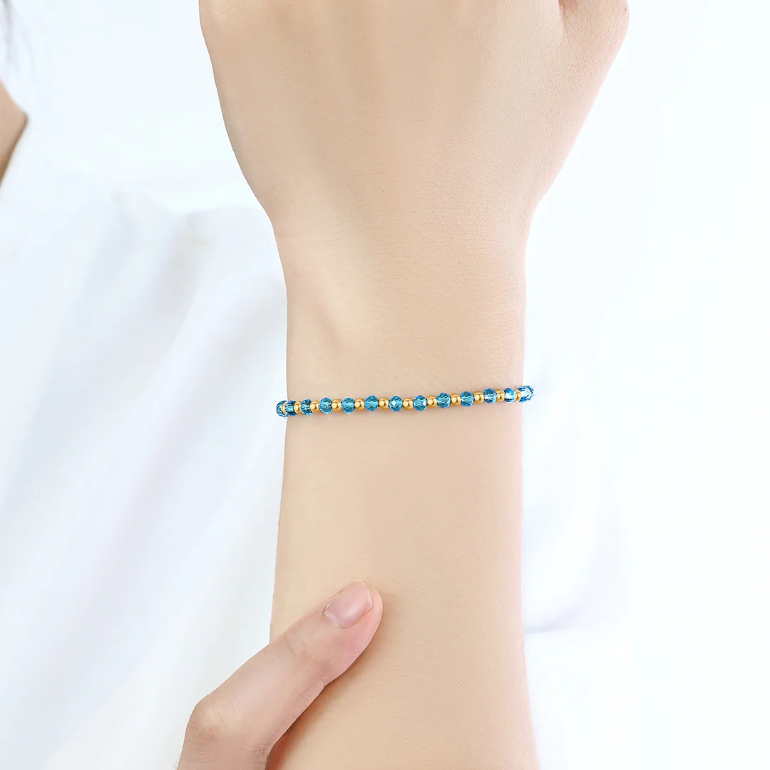 Birthstone and Gold Bead Bracelet