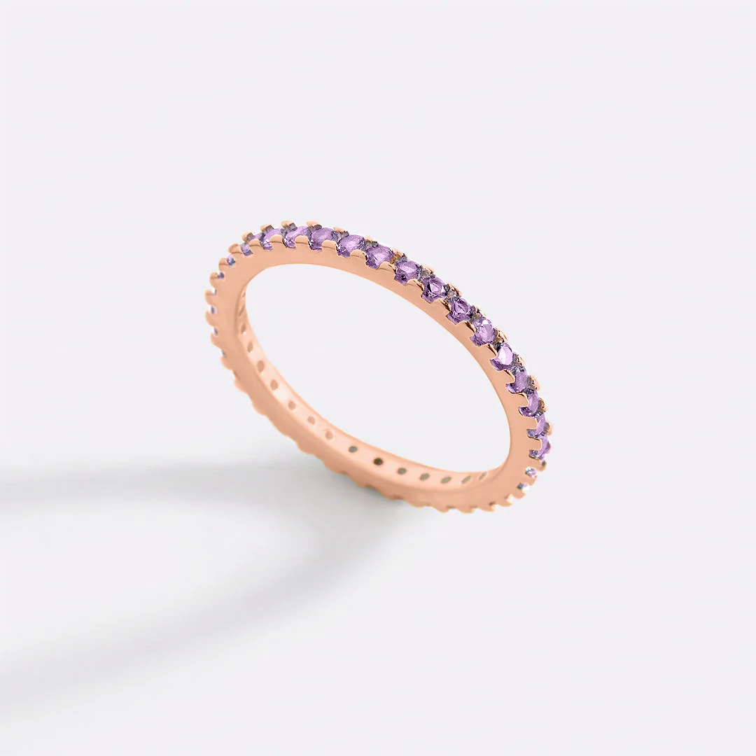 June Birthstone Eternity Stacking Ring