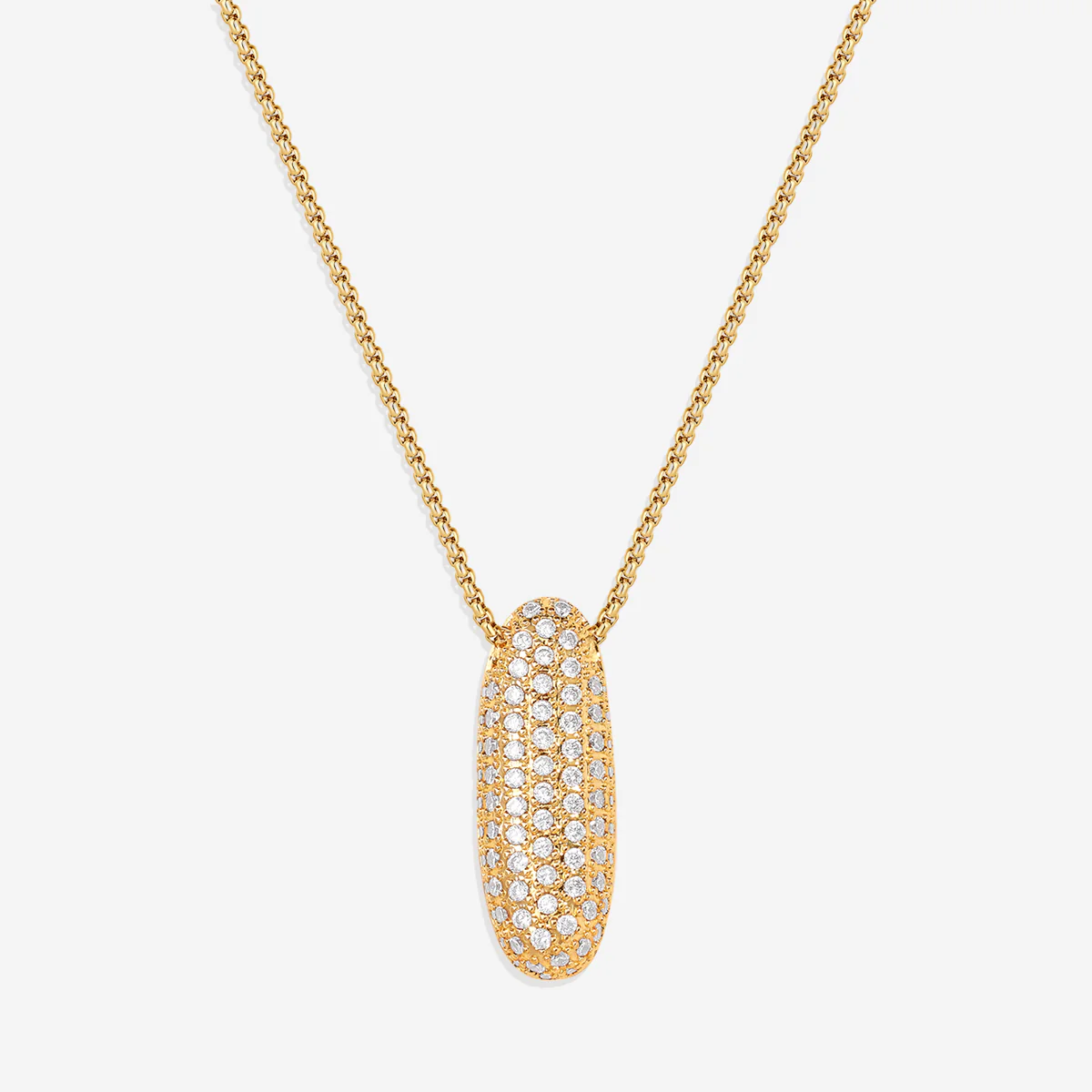 Pave Bubble Initial Necklace