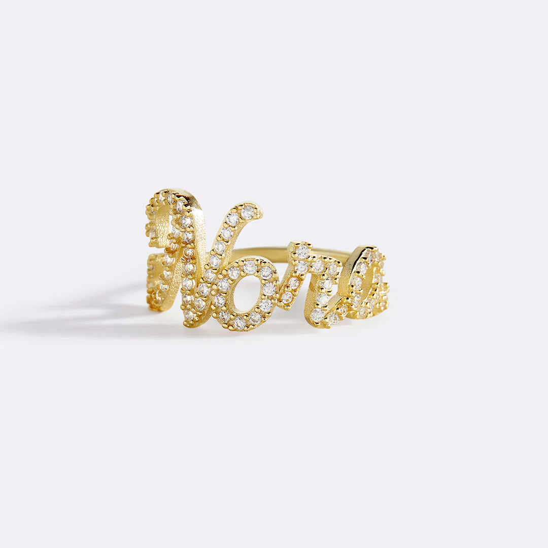 Pave Name Ring