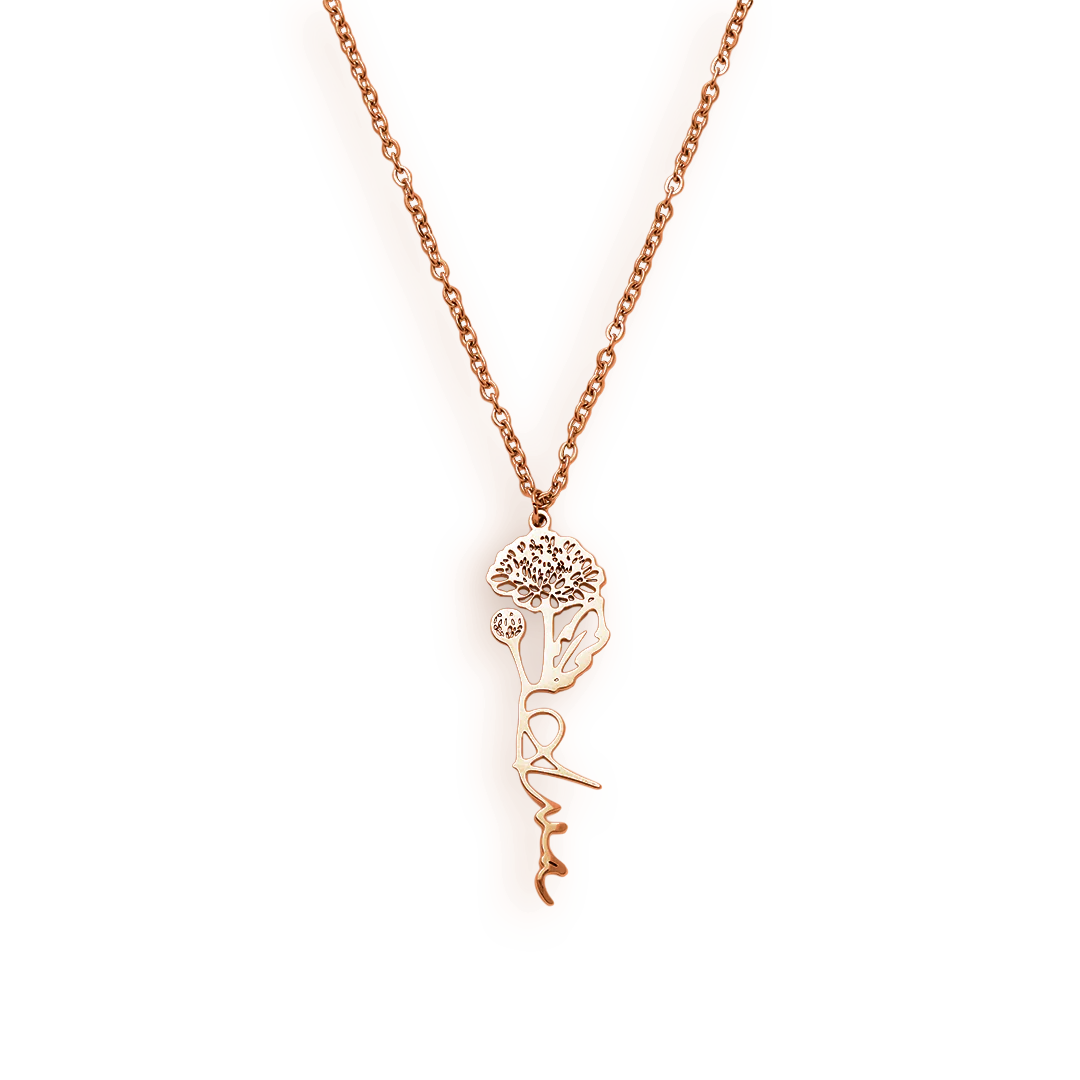 Birth Flower Name Necklace