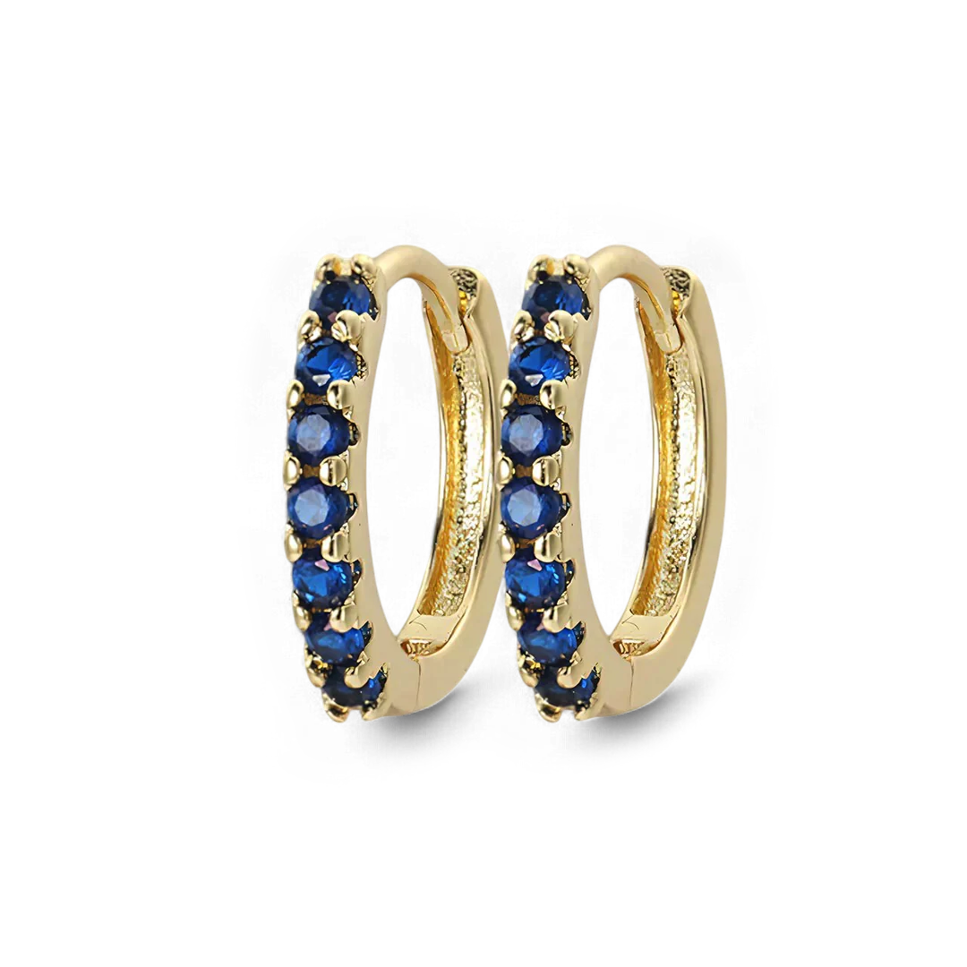 Gemstone Sleeper Huggie Hoop Earrings