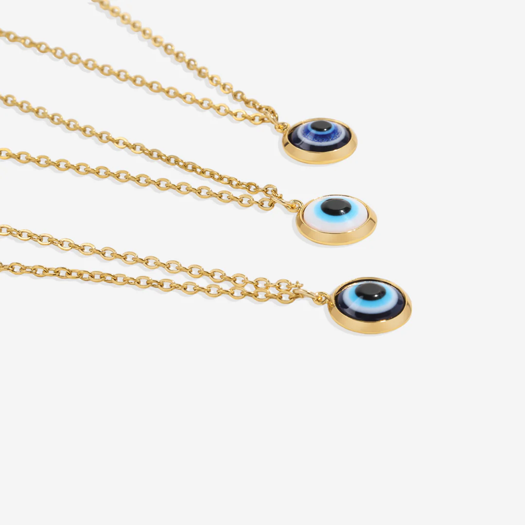 Dainty Boho Evil Eye Charm Necklace