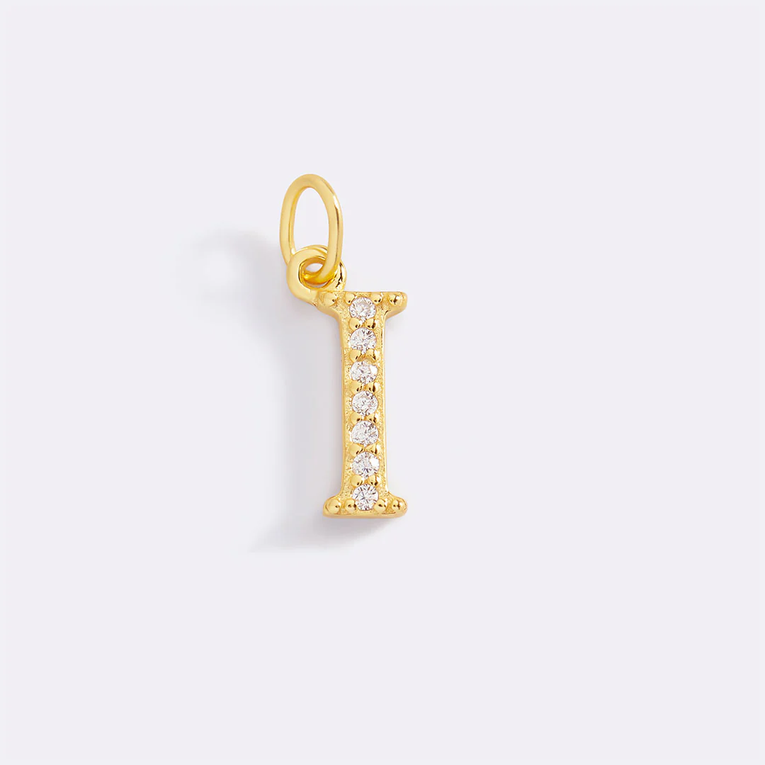 Dainty Pave Initial Charm