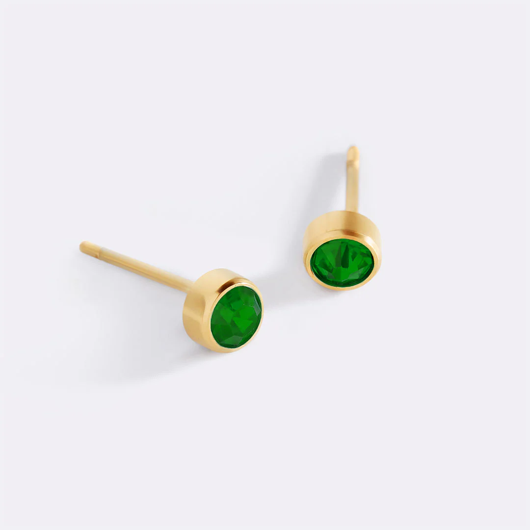 Birthstone Bezel Studs