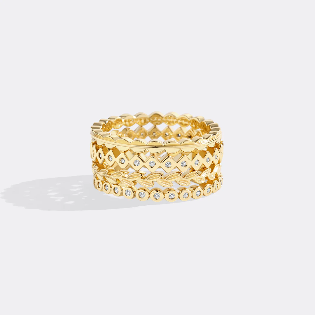 Dainty Gold Mini Ring Set