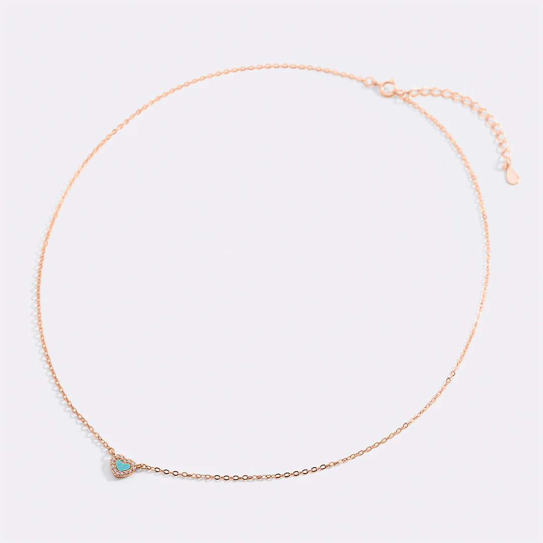 Tiny Turquoise Heart Choker