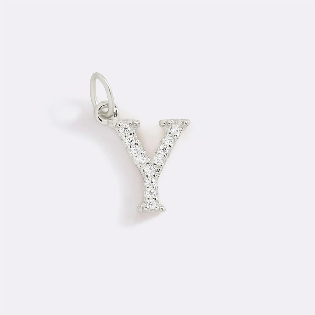 Dainty Pave Initial Charm