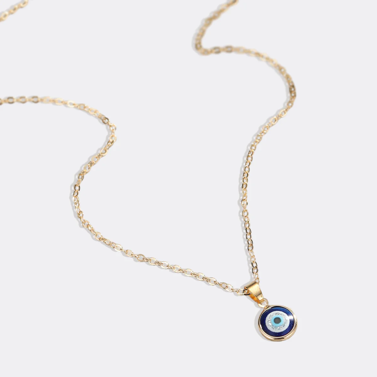 Dainty Boho Evil Eye Charm Necklace