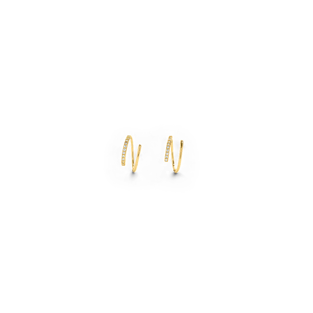 Double Loop Huggie Hoop Earrings