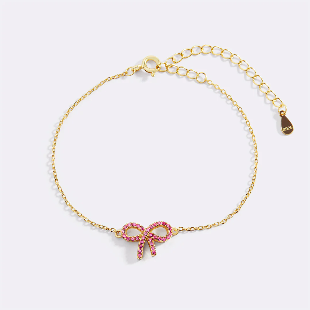 Pink Pave Bow Bracelet