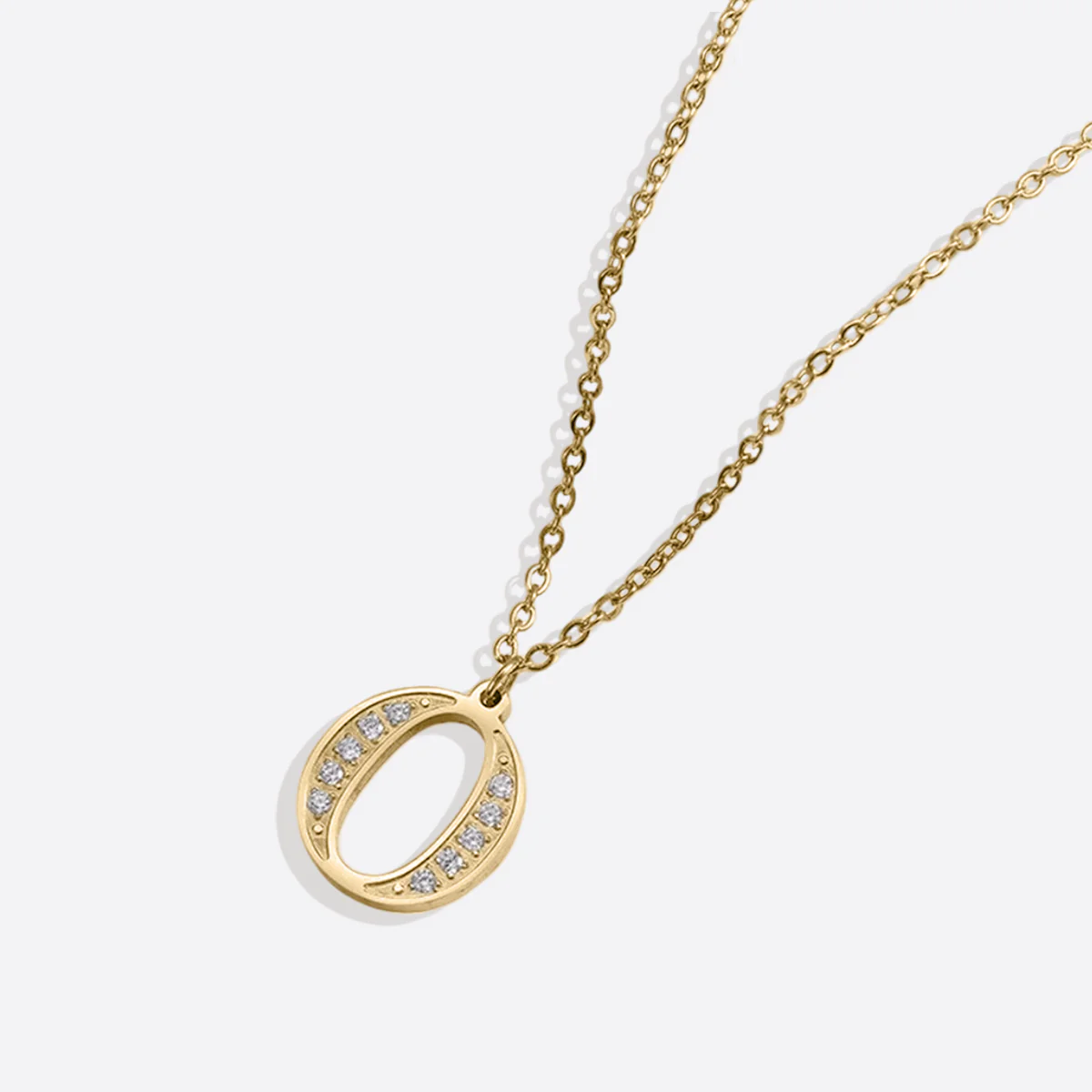 Crystal Accent Letter Satellite Necklace